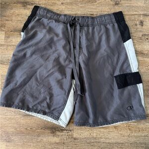 OP White and Black Mesh Shorts